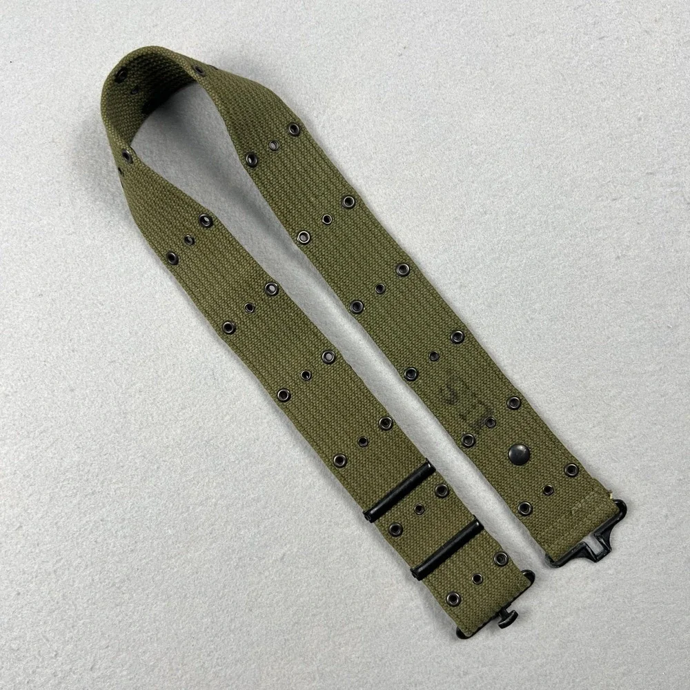 US Military WW1 Pistol Belt Mens 36 Olive Green Canvas Tactical Utility Vintage